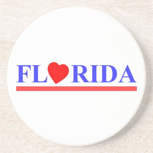 Florida rotes Herz Sandstein Untersetzer (Vorne)