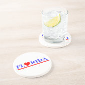 Florida rotes Herz Sandstein Untersetzer (Seite)