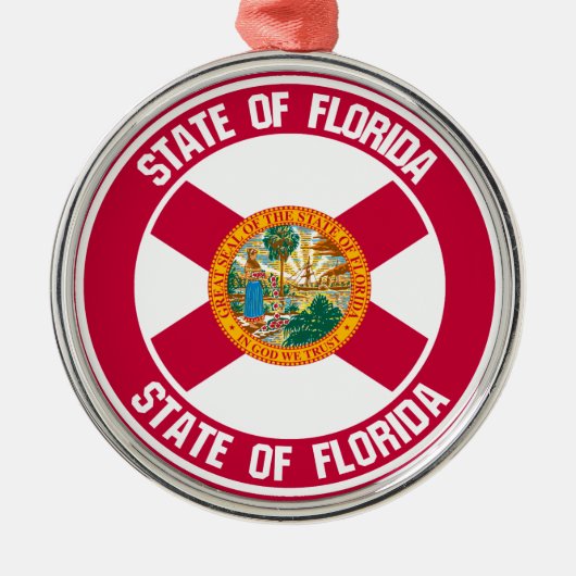 Florida Round Emblem Ornament Aus Metall (Vorne)