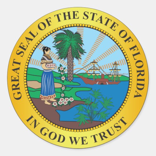Florida Runder Aufkleber (Vorderseite)
