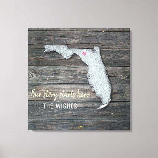 Florida Rustic Stretched Canvas Print Leinwanddruck (Vorderseite)