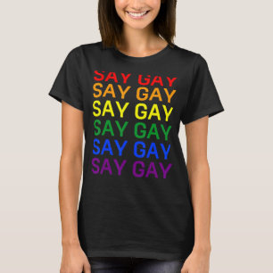 Florida sagt: Gay We Say Gay Lgbt Prilag Flag Prou T-Shirt