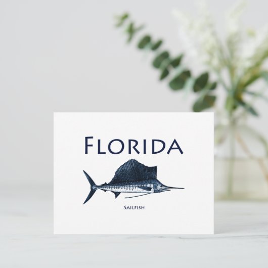 Florida Sailfish Postkarte (Stehend Vorderseite)