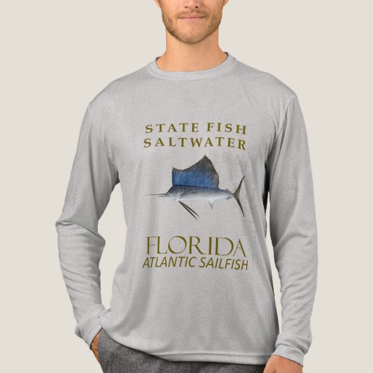 Florida Saltwater Fish Atlantic Sailfish Design Tri-Blend Shirt (Vorderseite)