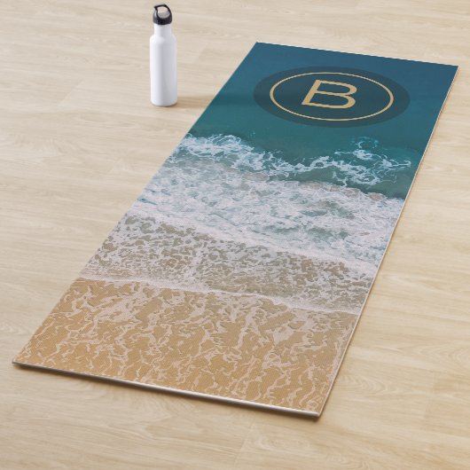 Florida Sandy Beach Türkise Sea Golden Monogram Yogamatte (Beispiel)