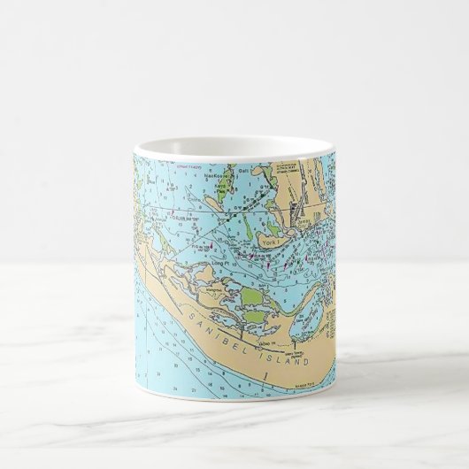 Florida - Sanibel Captiva Nautical Chart Mug Kaffeetasse (Mittel)