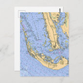 Florida - Sanibel Captiva Nautical Chart Postcard Postkarte (Vorne/Hinten)