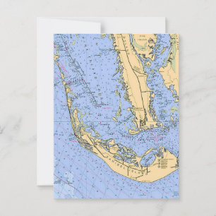 Florida - Sanibel Captiva Seekarte Postkarte