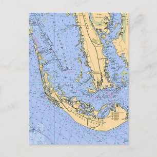 Florida - Sanibel Captiva Seekarte Postkarte