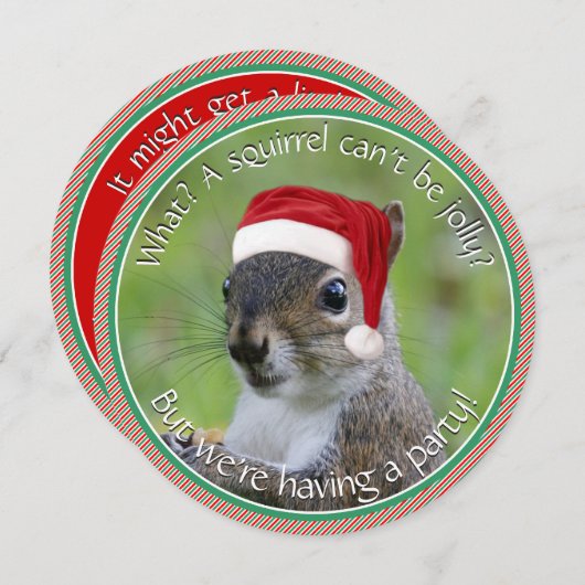 Florida Santa Squirrel™ ist die Jolly Holiday Part Einladung (Vorne/Hinten)