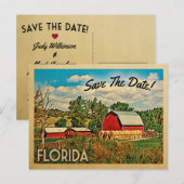 Florida Save the Date Bauernhof Rustikal Ankündigungspostkarte (Vorne/Hinten)