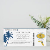 Florida Save the Date Boarding Pass (Stehend Vorderseite)