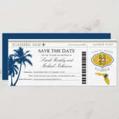 Florida Save the Date Boarding Pass (Vorne/Hinten)