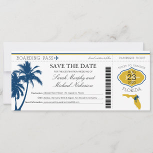 Florida Save the Date Boarding Pass