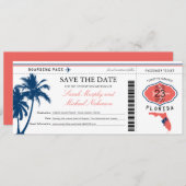 Florida Save the Date Boarding Pass (Vorne/Hinten)