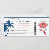 Florida Save the Date Boarding Pass (Vorderseite)