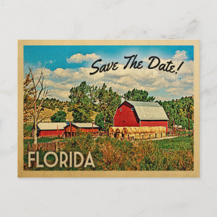 Florida Save The Date Farm Barn Rustikal Ankündigungspostkarte