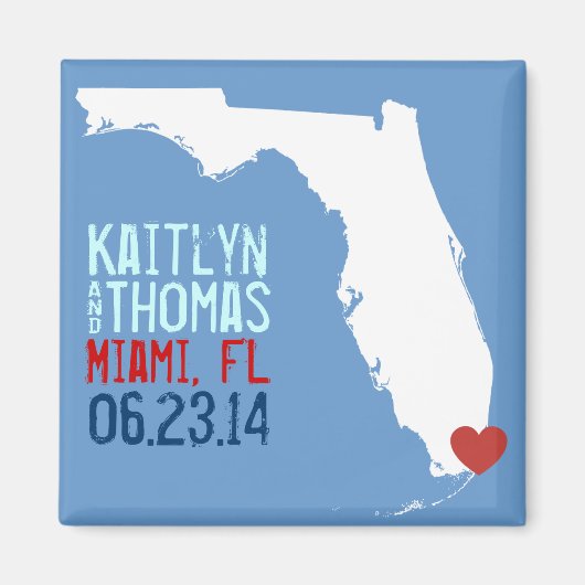 Florida Save the Date - Individuell gestaltete Sta Magnet (Vorne)