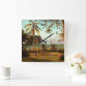 Florida Scene - Malerei von Albert Bierstadt, Quadratische Wanduhr (Zuhause)