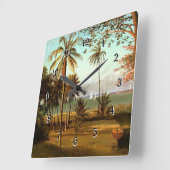 Florida Scene - Malerei von Albert Bierstadt, Quadratische Wanduhr (Winkel)