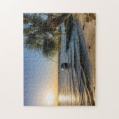 Florida schiefe Palme Sonnenuntergang Puzzle (Vertikal)