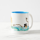 Florida-Schneemann Zweifarbige Tasse (VorderseiteRechts)
