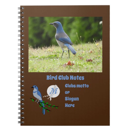 Florida Scrub Jay Bird Club Monogram Foto Notizblock (Vorderseite)