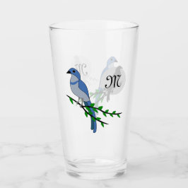 Florida Scrub Jay Monogram Glas