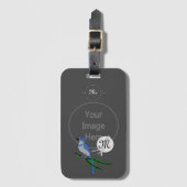 Florida Scrub Jay Monogram Wappen Gepäckanhänger (Vorderseite Vertikal)