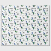 Florida Scrub Jay Monogram Wappen Geschenkpapier (Flach)