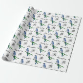 Florida Scrub Jay Monogram Wappen Geschenkpapier (Ungerollt)