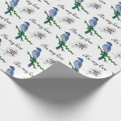 Florida Scrub Jay Monogram Wappen Geschenkpapier (Ecke)