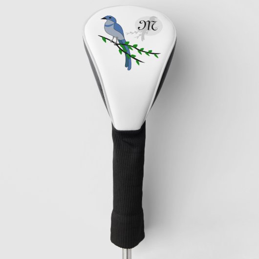 Florida Scrub Jay Monogram Wappen Golf Headcover (Vorderseite)