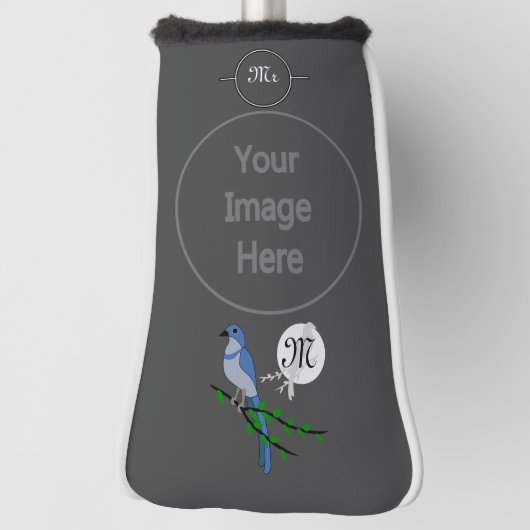 Florida Scrub Jay Monogram Wappen Golf Headcover (Rotieren 90)