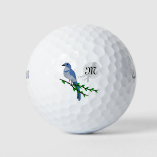 Florida Scrub Jay Monogram Wappen Golfball