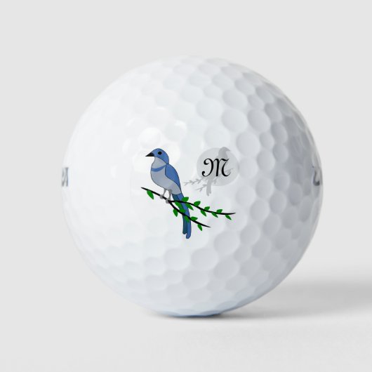 Florida Scrub Jay Monogram Wappen Golfball (Vorderseite)