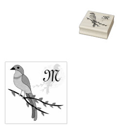 Florida Scrub Jay Monogram Wappen Gummistempel