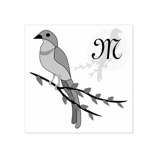 Florida Scrub Jay Monogram Wappen Gummistempel (Prägung)