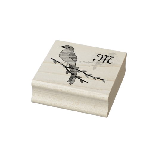 Florida Scrub Jay Monogram Wappen Gummistempel (Stempel)
