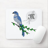 Florida Scrub Jay Monogram Wappen Mousepad (Mit Mouse)