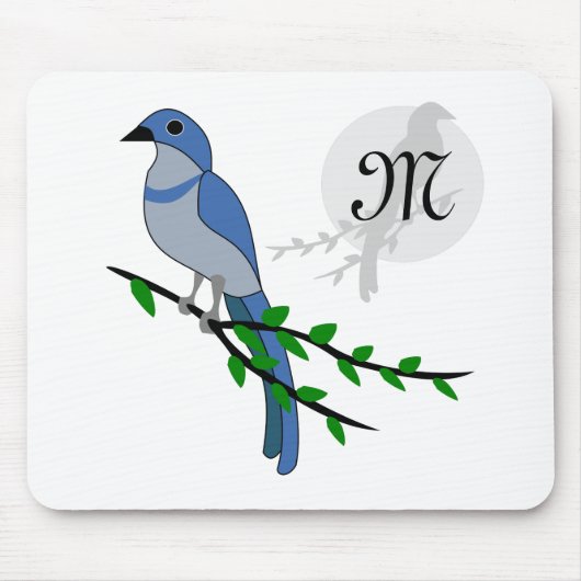 Florida Scrub Jay Monogram Wappen Mousepad (Vorne)