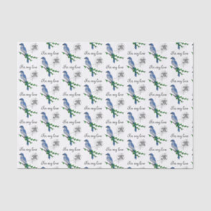 Florida Scrub Jay Monogram Wappen Seidenpapier