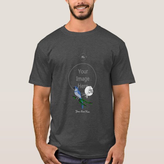 Florida Scrub Jay Monogram Wappen T-Shirt (Vorderseite)