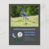 Florida Scrub Jay Wiedersehen Monogram Foto Einladungspostkarte (Vorderseite)