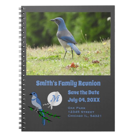 Florida Scrub Jay Wiedersehen Monogram Foto Notizblock (Vorderseite)