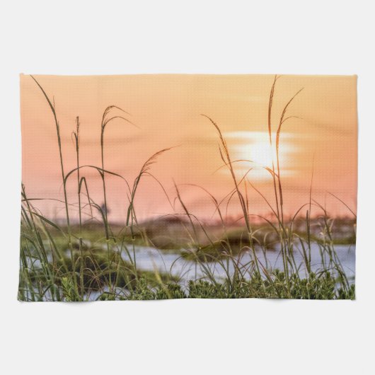 Florida Sea Oats Sunrise Geschirrtuch (Horizontal)