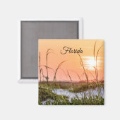 Florida Sea Oats Sunrise Magnet (Vorderseite/Rückseite)