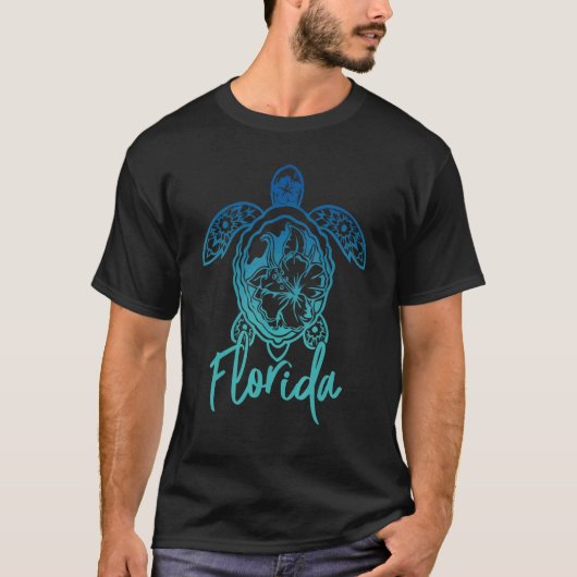 Florida Sea Turtles Florida Marine Turtle Blume T T-Shirt (Vorderseite)