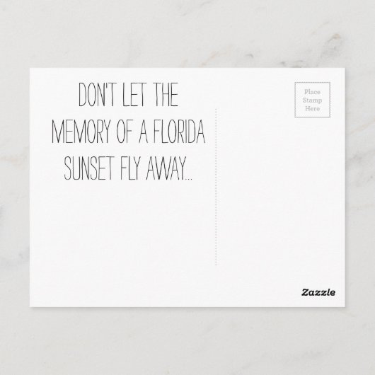 Florida Seagull Sunset Postkarte (Rückseite)