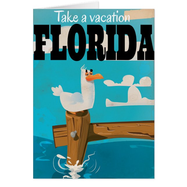 Florida Seagull Vintage Reiseplakat. (Vorne)